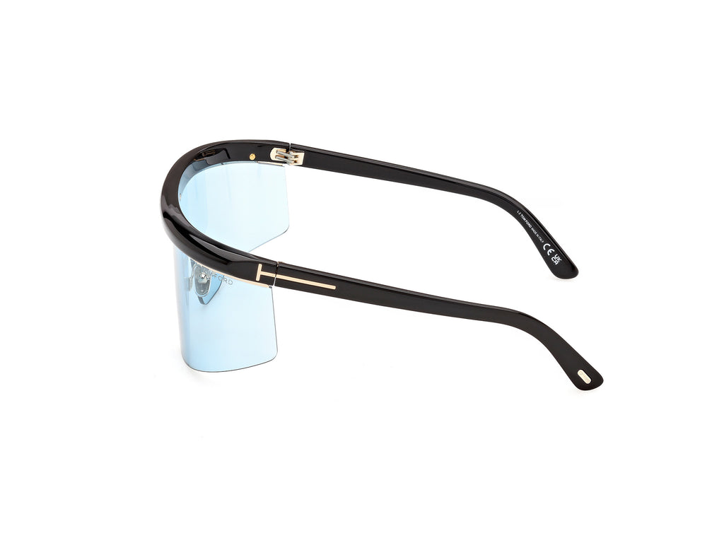 Tom Ford WEST-02 FT1431 01V Nero Lucido con Lenti Blu