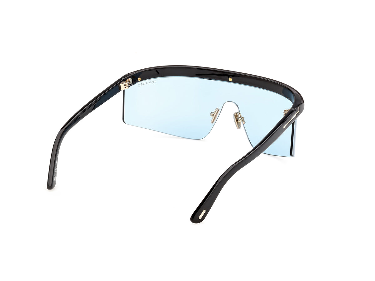 Tom Ford WEST-02 FT1431 01V Nero Lucido con Lenti Blu