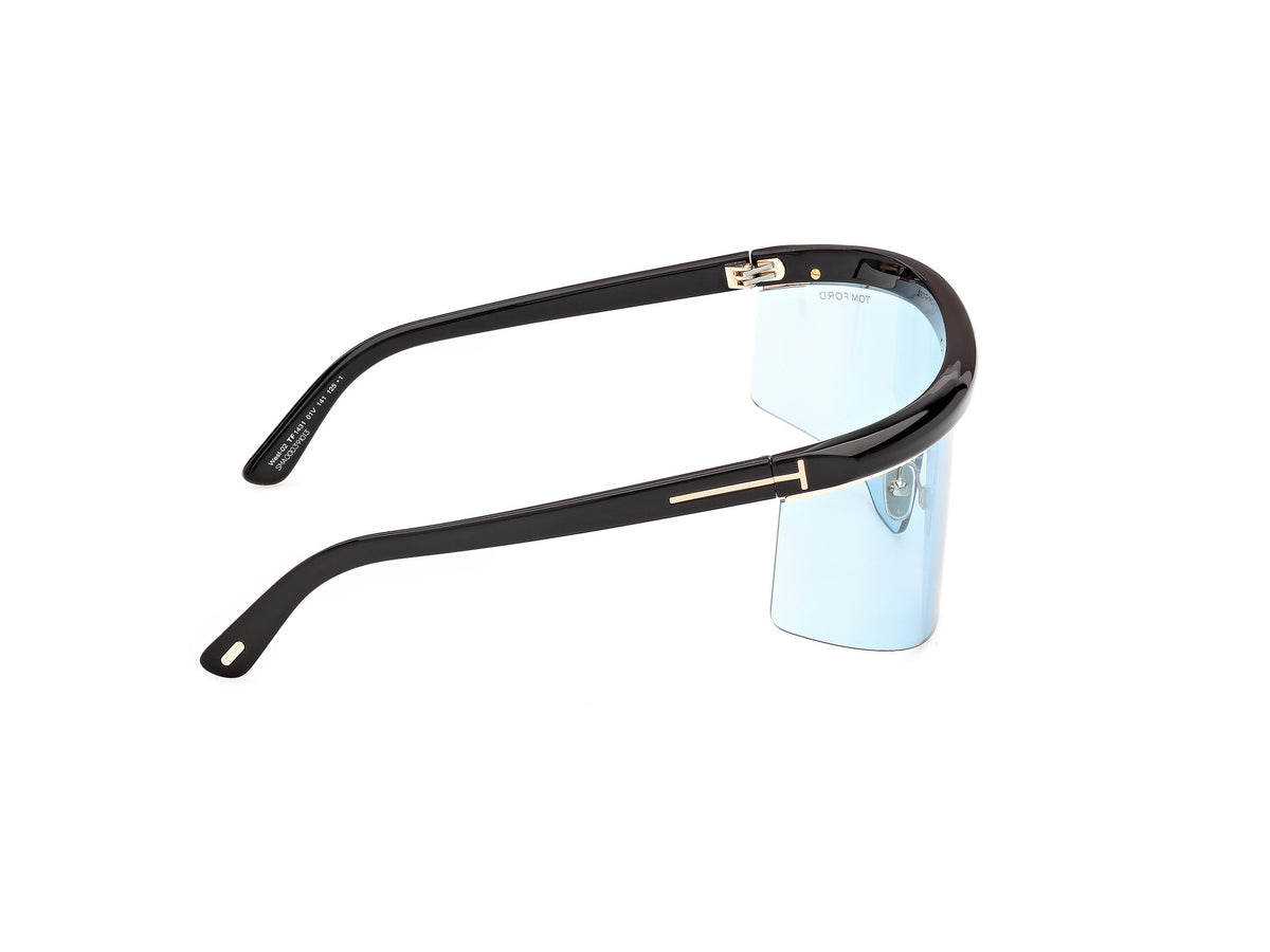 Tom Ford WEST-02 FT1431 01V Nero Lucido con Lenti Blu