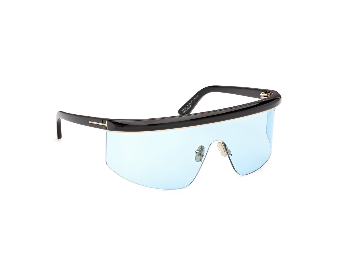 Tom Ford WEST-02 FT1431 01V Nero Lucido con Lenti Blu