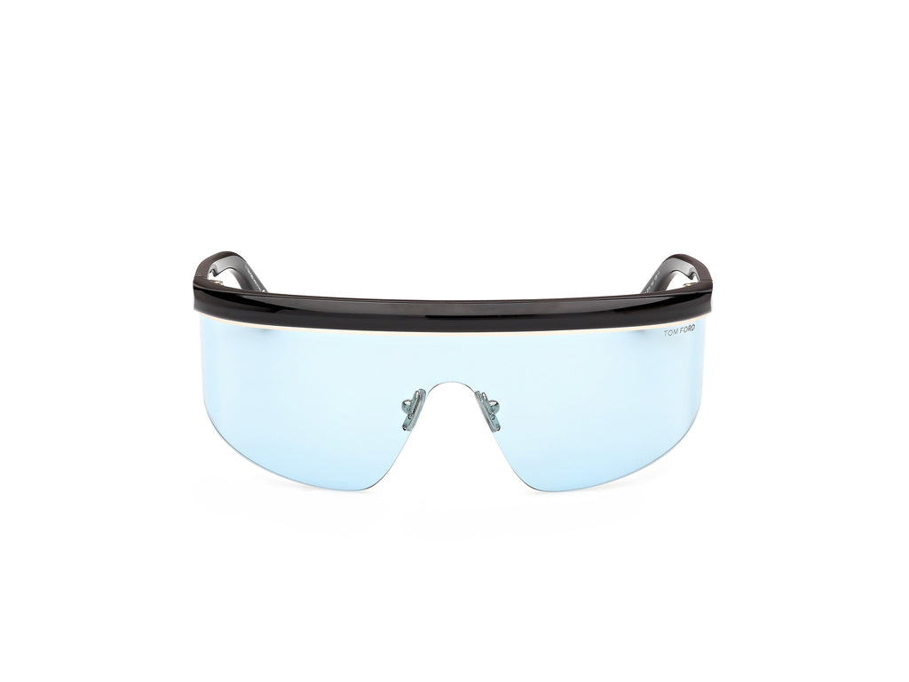 Tom Ford WEST-02 FT1431 01V Nero Lucido con Lenti Blu