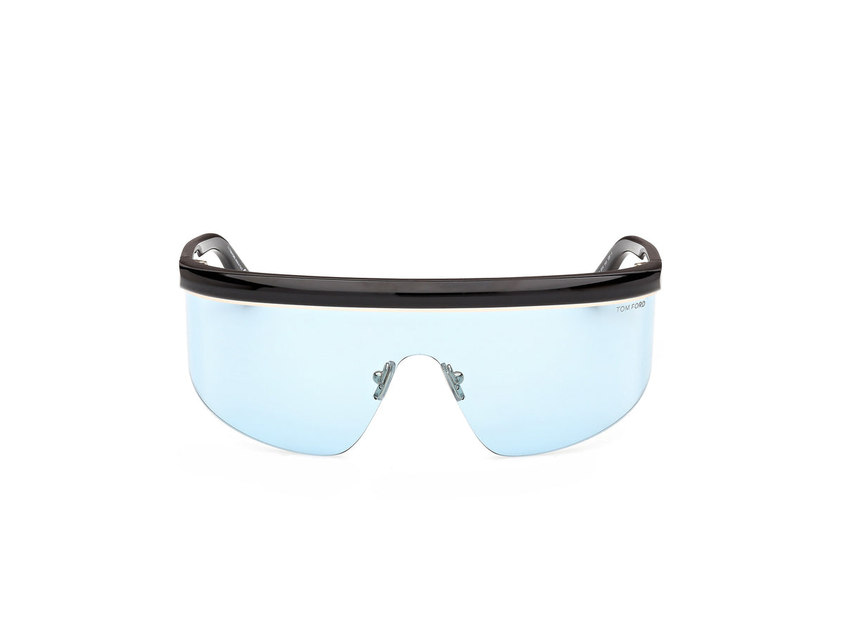 Tom Ford WEST-02 FT1431 01V Nero Lucido con Lenti Blu
